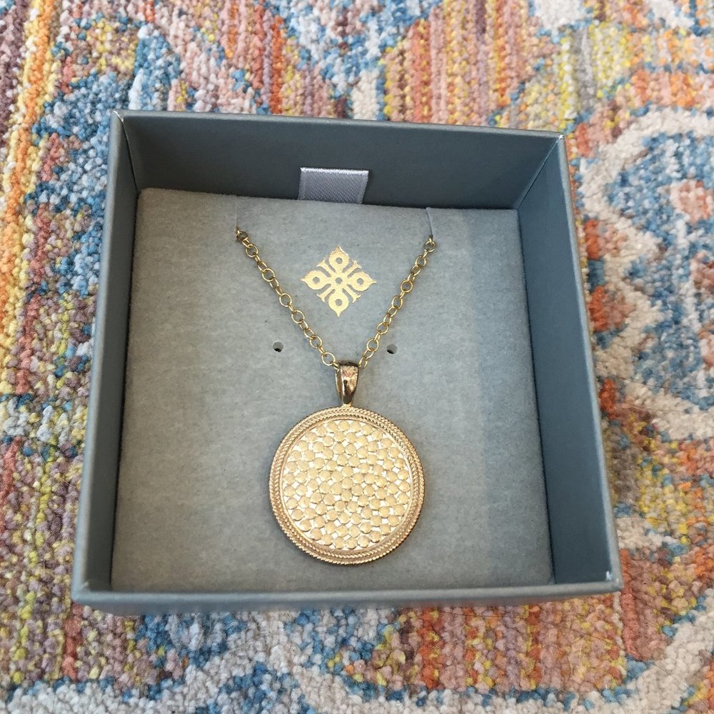 NEVER WORN Anna Beck Large Beaded Disc Necklace